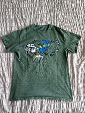 Star Wars Green "Pew Pew" Graphic Short Sleeve T-Shirt (M)
